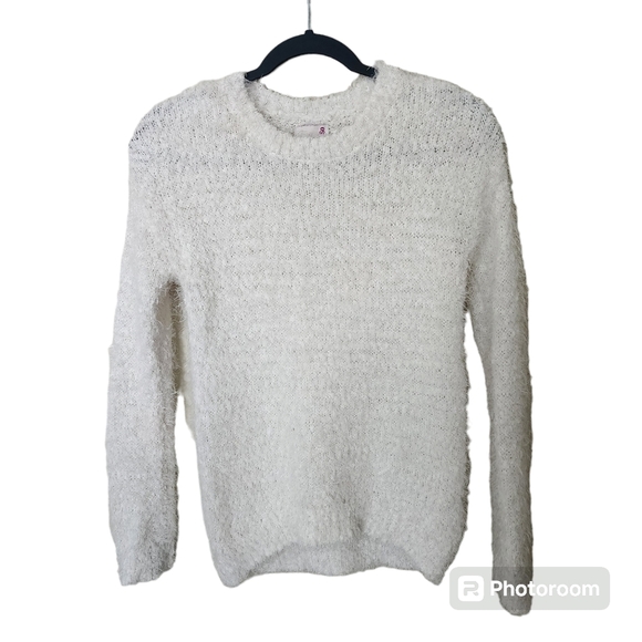 SO Women's White Eyelash Fuzzy Sweater - Size XS - Picture 1 of 5